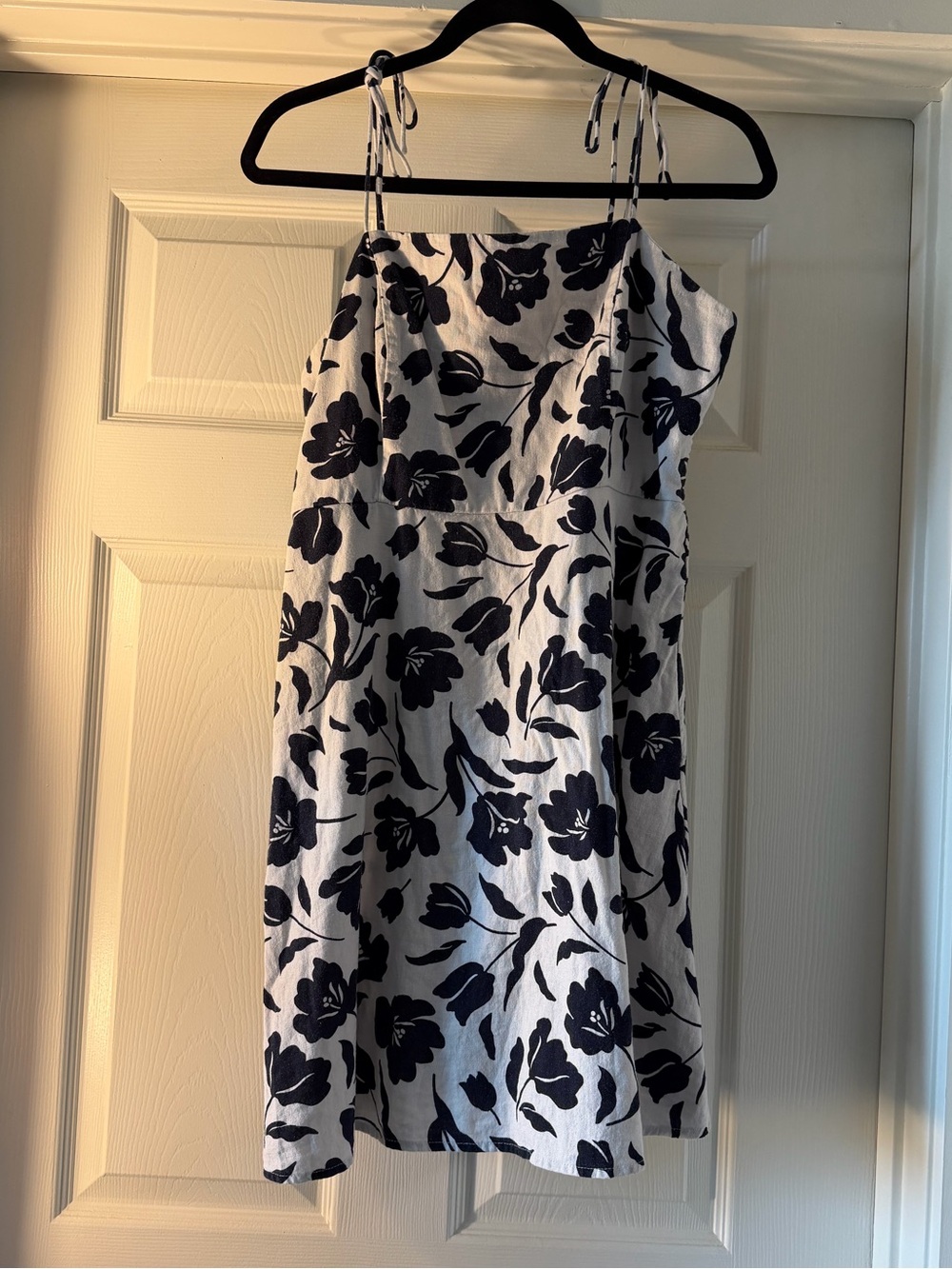Floral Slip/Sun Dress in Navy and White - Women
